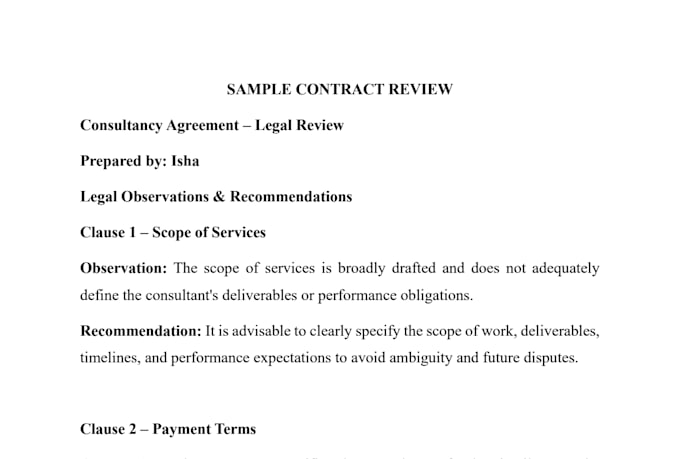 review the contract and agreement